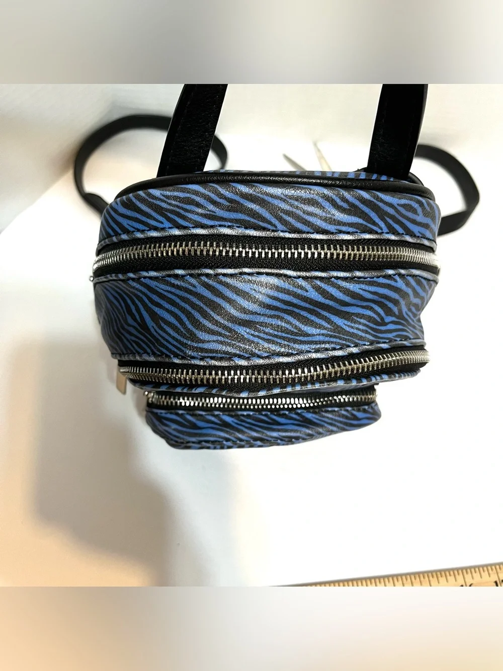 Blue Zebra Print Mini Backpack - Wild Fabel